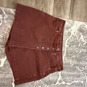12 - American Eagle Outfitters Rust Button-front Skort